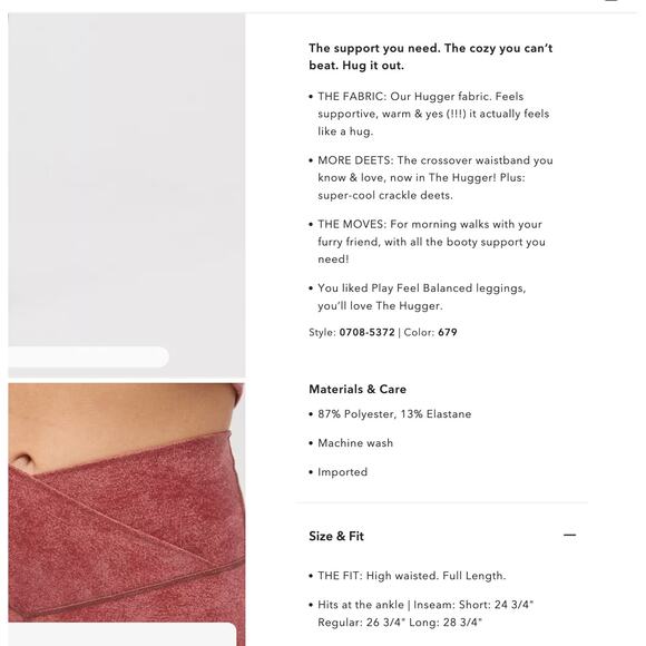 AERIE OFFLINE Hugger Crossover High Waisted Crackle Legging Mauve Womens Small - Picture 8 of 8